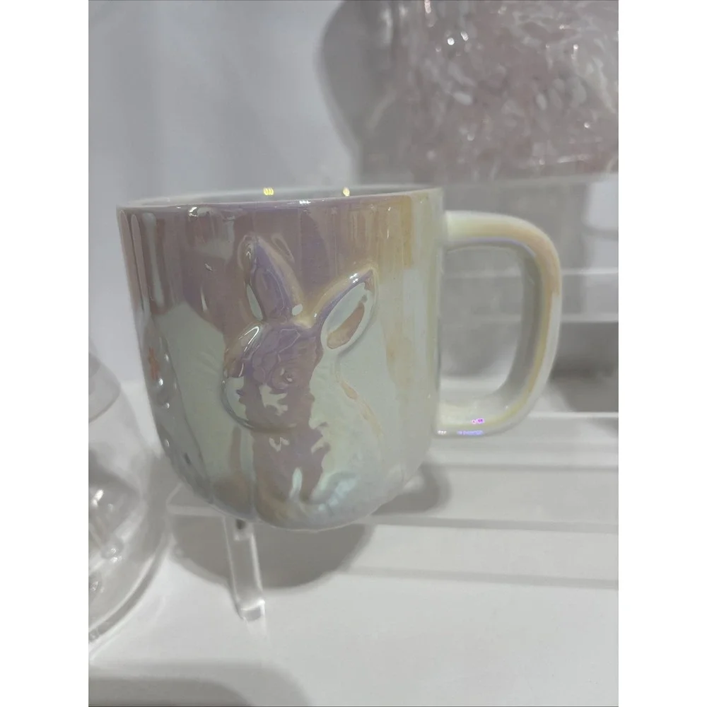 New Target Spritz Easter Lot Iridescent Pearl Bunny mug Figurine Glass Bunny Cup